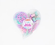 UTIL UNO Set Oficina x 78 unid corazon set oficina x 78 unid Pastel Corazon