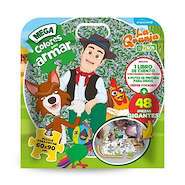 VERTICE Mega Kit Puzzle La Granja Libro p/pintar+ 4 Potes de Pintura+ Stickers + Rompe Cabezas