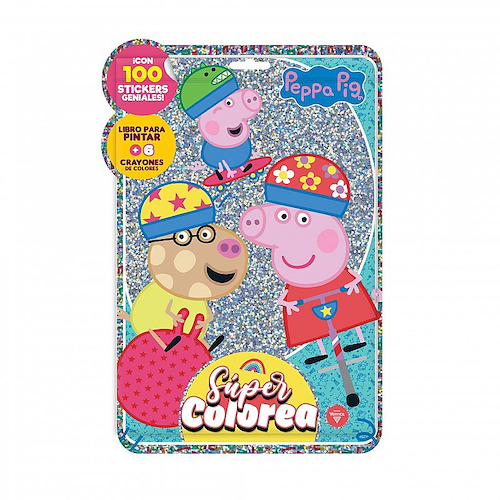 VERTICE Set Super Colorea 1 Libro p/Pintar + 6 Crayones + 100 Stickers