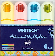 WRITECH Resaltador Astronauta pastel x 4 Blister Resaltadores pastel x4