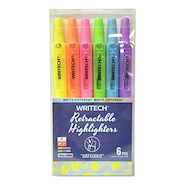 WRITECH Retractil set neon x 6 Blister retractil x 6