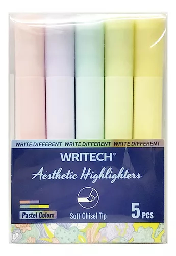 WRITECH Resaltador cute soft chipel set x 5 Blister x 5 resaltadores pastel