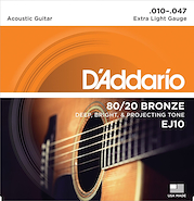 DADDARIO EJ10  10-47  Bronze 80/20 Encordado Acústica 010