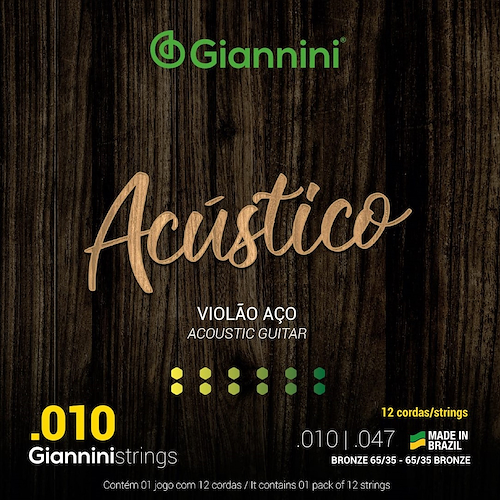 GIANNINI GESWA-12  10-47  65/35 Encordado Acústica 12 Cdas.