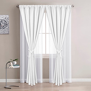 Juego Cortina Black Out Vinilica + Voile Con Presilla