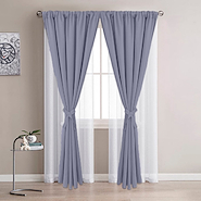 Juego Cortina Black Out Vinilica + Voile Con Presilla