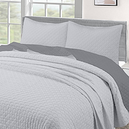Cubrecama Quilt Bicolor con Fundas Almohadas 2 1/2 / Queen