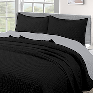 Cubrecama Quilt Bicolor con Fundas Almohadas King