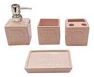 Set Kit Accesorios Para Baño 4 Piezas Ceramica
