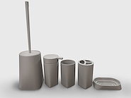 Set Accesorios Para Baño Plastico Pvc 5 Piezas C/ Escobilla
