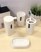 Set Kit Accesorios Para Baño Plastico Pvc 4 Piezas