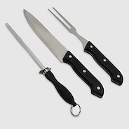 Set De Asador Con Cuchillo, Tenedor Y Chaira