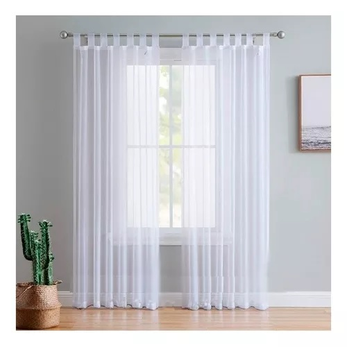 Cortinas De Voile Blanco O Natural 2 Paños De 1,45x2,10 C/u