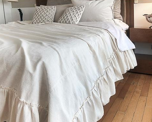 Cubre Cama / Colcha Madras Con Volados 1 1/2