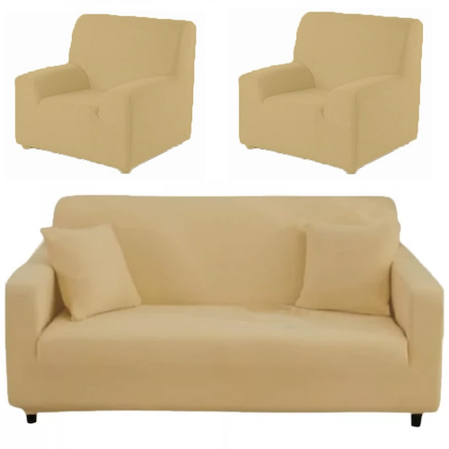 Combo Funda De Sillon Elastizada Soft 3 Cuerpo + 1 Cuerpo