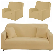 Combo Funda De Sillon Elastizada Soft 3 Cuerpo + 1 Cuerpo