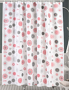 Cortina Para El Baño Doble Mandalas C/ Protector Y Ganchos