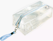 Neceser Transparente Con Glitter Y Cierre Hermoso! 28x10x7cm