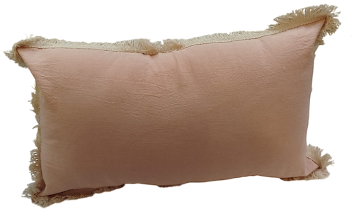 Funda De Almohadon Decorativa Tusor Con Fleco 30x50