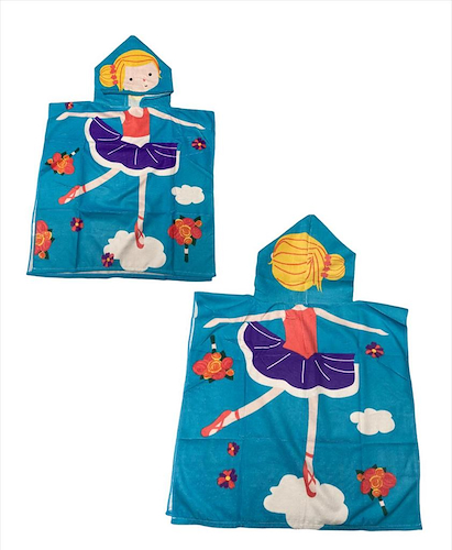 Toallon Poncho Microfibra Dibujos Infantil