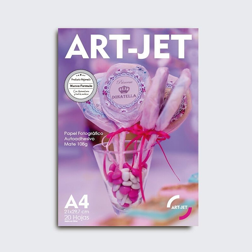 ART-JET  Papel Matelina Adhesivo 108gr X20u