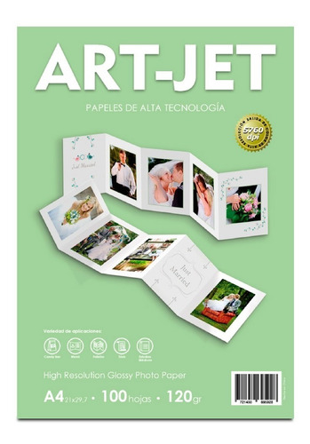 ART-JET  Papel Fotografico Brillante A4 120Gr X100u