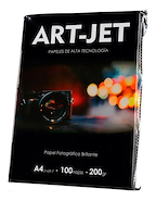 ART-JET  Papel Fotográfico Brillante A4 200Gr X100u Tapa Negra