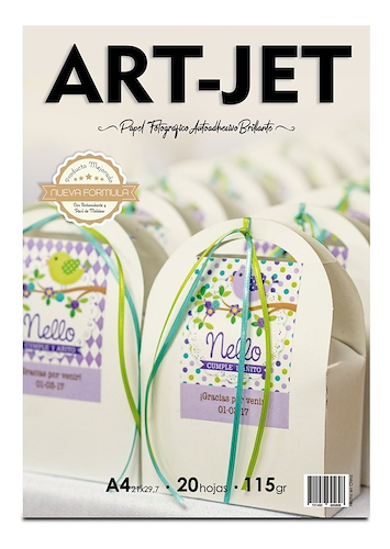 ART-JET  Papel Adhesivo Brillante A4 115Gr X100u