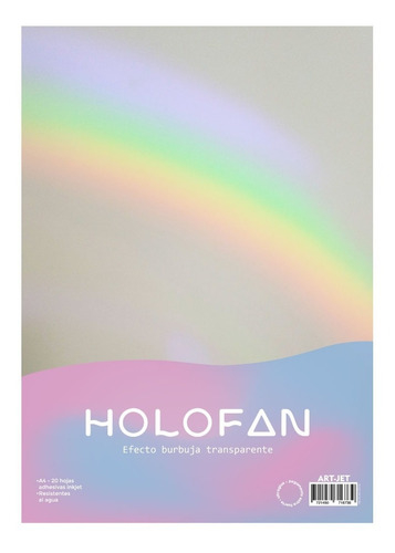 ART-JET HOLOFAN Papel holográfico Burbuja Transparente A4 x20u