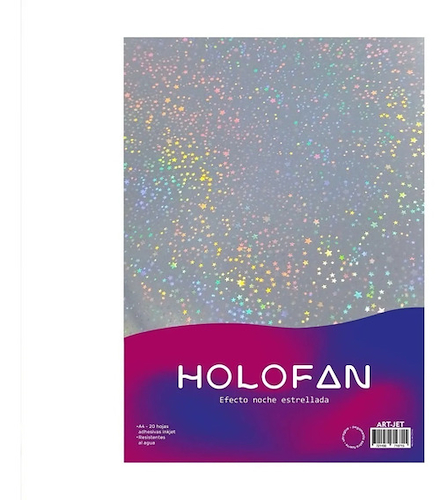 ART-JET HOLOFAN Papel holográfico Noche Estrellada A4 x20u