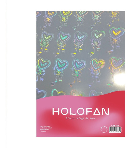 ART-JET HOLOFAN Papel holográfico Rafaga de Amor A4 x20u