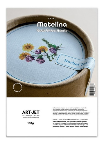 ART-JET  Matelina Adhesiva Bambú Cremoso 100gr A4 x20u