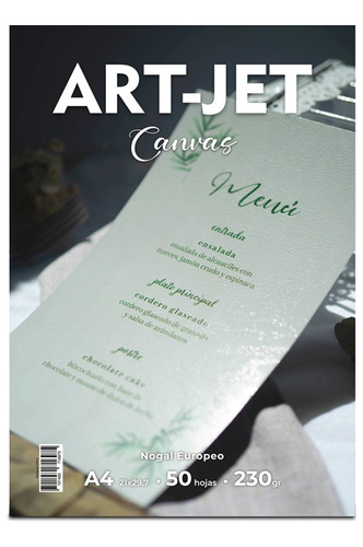ART-JET  Papel Fotográfico Canvas Nogal Europeo x50u 230gr