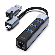 BENFEI BF-350 Hub usb a 3 USB A y rj45