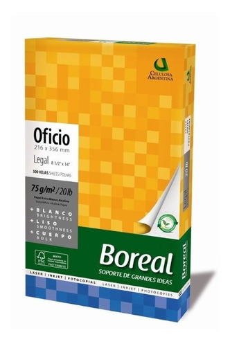 BOREAL OFICIO 75G Resma Oficio 75gr