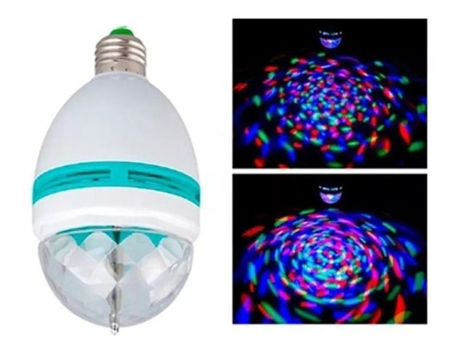 GENERICO TMFOC9751 Lampara Led 220v Color Rgb Giratoria Luces Efectos Fiestas