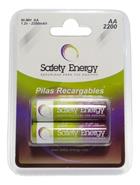 SAFETY ENERGY AA2200 Blister x 2 Pilas recargables 2200mAh - 1.2V - AA