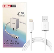 SEISA T-C02IP Cargador kit 2.1 + cable de iphone 1m