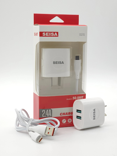 SEISA SQ-U01V Cargador 2 Salidas USB A cable usb a Micro USB