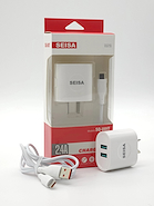SEISA SQ-U01V Cargador 2 Salidas USB A cable usb a Micro USB