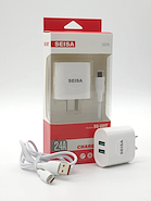SEISA SQ-U01T Cargador 2 Salidas USB A cable usb a tipo C