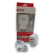SEISA SQ-P04CC Cargador 2 salidas usb a y tipo C + Cable C a C