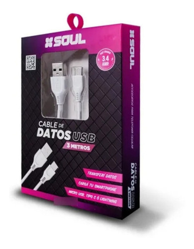 SOUL USB-MICRO3MBL Cable Micro USB 3 Metros