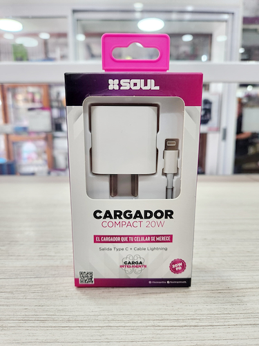 SOUL CVJ'PD20WL Cargador tipo C + cable tipo C a Lightning 20W