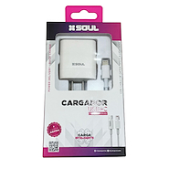 SOUL CVJ-PDQCL Cargador 2 salidas usb A+usb tipo C con cable C a Lightning