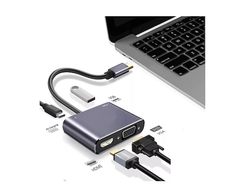 INT.CO HUB TIPO C -HDMI - VGA-USB 3.0 -PD KQ-009