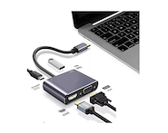 INT.CO HUB TIPO C -HDMI - VGA-USB 3.0 -PD KQ-009