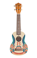 BAMBOO U-21-Retro Ukelele Soprano Tapa Aro Y Fondo Linden Funda