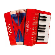 CORELLI Whc104 Rd Acordeón A Piano 17 Teclas 8 Bajos Con Correa Roja