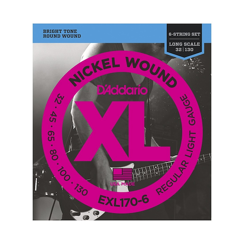 DADDARIO Exl170-6 Encordado Para Bajo 6 Cuerdas Regular Light Niquel 032-130 - $ 105.000